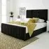 Gracie Super King Size Bed Frame with Lined Headboard - Black, Velvet