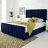 Gracie Super King Size Bed Frame with Lined Headboard - Blue, Velvet