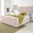 Gracie Super King Size Bed Frame with Lined Headboard - Pink, Velvet