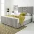 Gracie Super King Size Bed Frame with Lined Headboard - Silver, Velvet