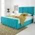 Gracie Super King Size Bed Frame with Lined Headboard - Teal, Velvet