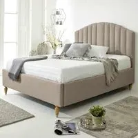 Henrik Double Arlington Fabric Bed Frame - Cream