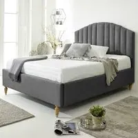 Henrik Double Arlington Fabric Bed Frame - Grey
