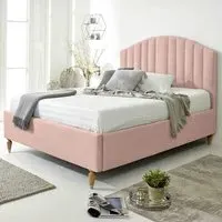 Henrik Double Arlington Fabric Bed Frame - Pink