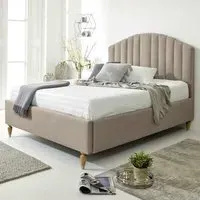 Henrik King Size Arlington Fabric Bed Frame - Cream
