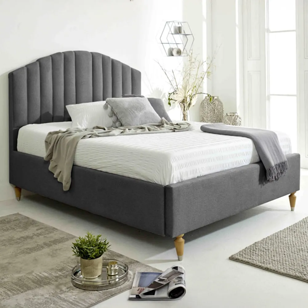 Henrik King Size Arlington Fabric Bed Frame - Grey