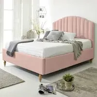 Henrik King Size Arlington Fabric Bed Frame - Pink