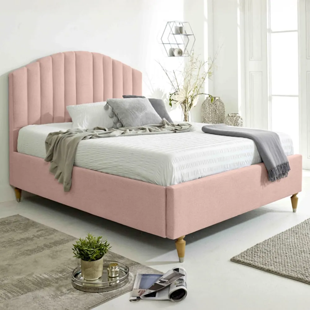 Henrik King Size Arlington Fabric Bed Frame - Pink