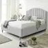 Henrik King Size Arlington Fabric Bed Frame - Silver