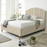 Henrik Single Arlington Fabric Bed Frame - Cream