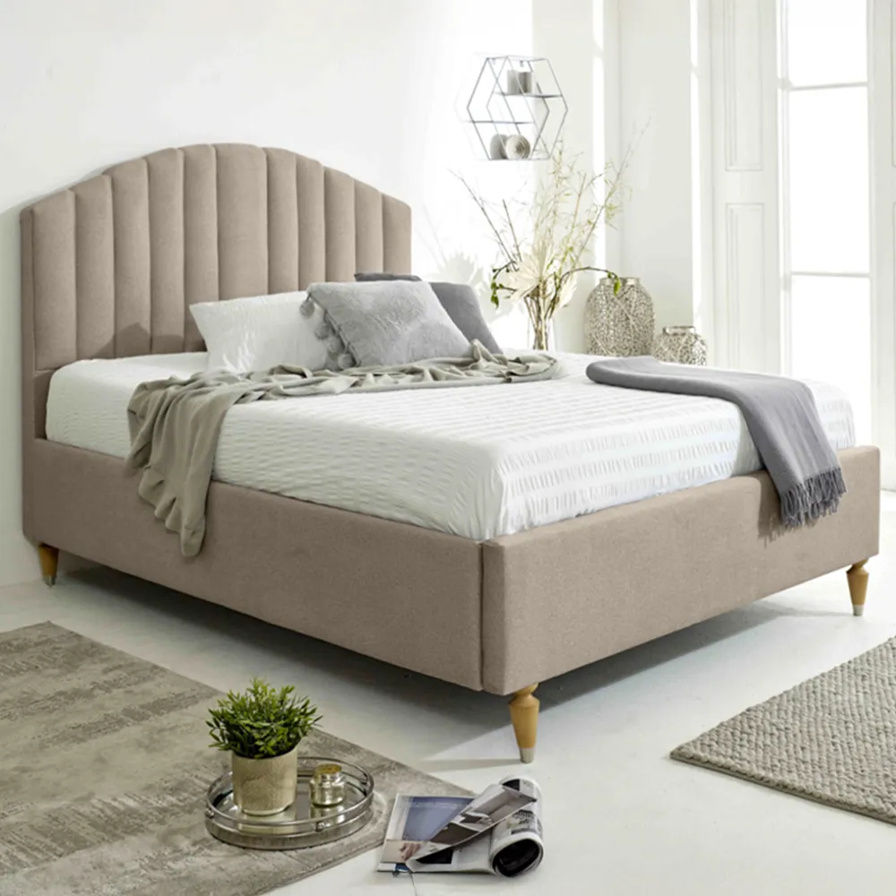 Henrik Single Arlington Fabric Bed Frame - Cream