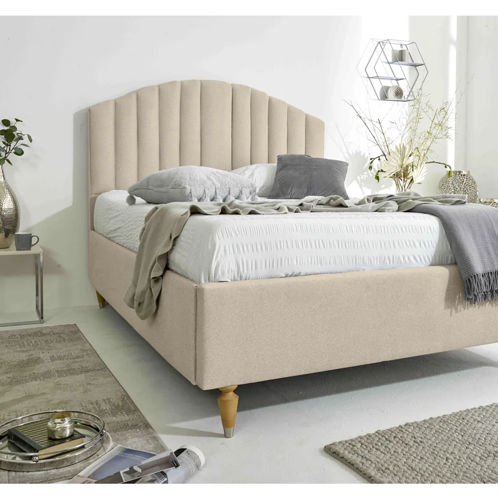 Henrik Small Double Arlington Fabric Bed Frame - Cream