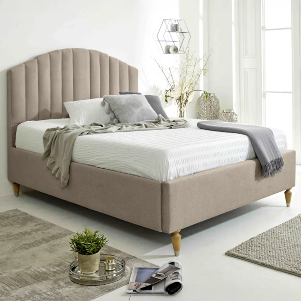 Henrik Small Double Arlington Fabric Bed Frame - Cream