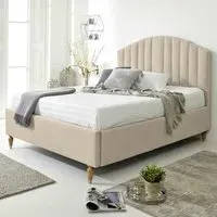 Henrik Super King Size Arlington Fabric Bed Frame - Cream