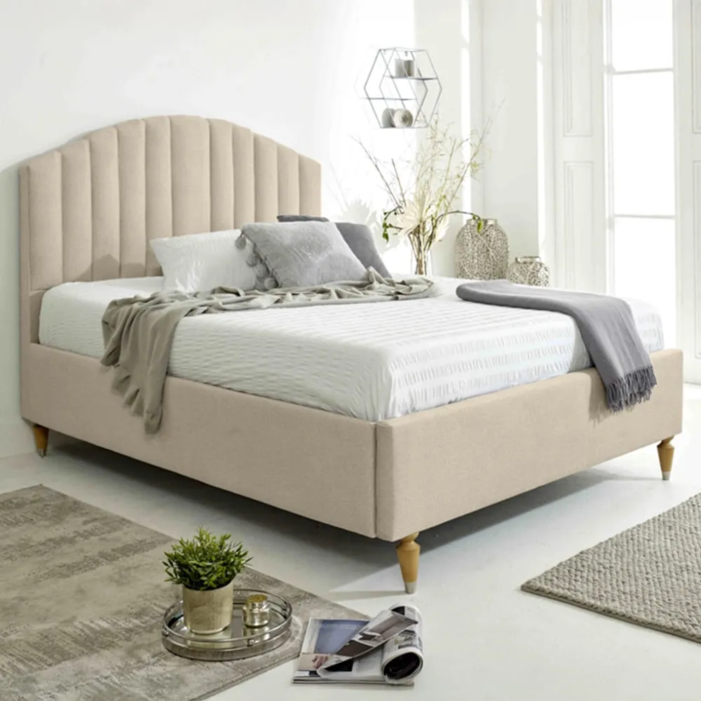 Henrik Super King Size Arlington Fabric Bed Frame - Cream