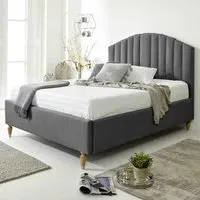 Henrik Super King Size Arlington Fabric Bed Frame - Grey