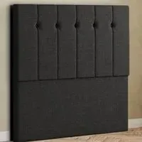 Highland Double Floor Standing Headboard - Black, Linen