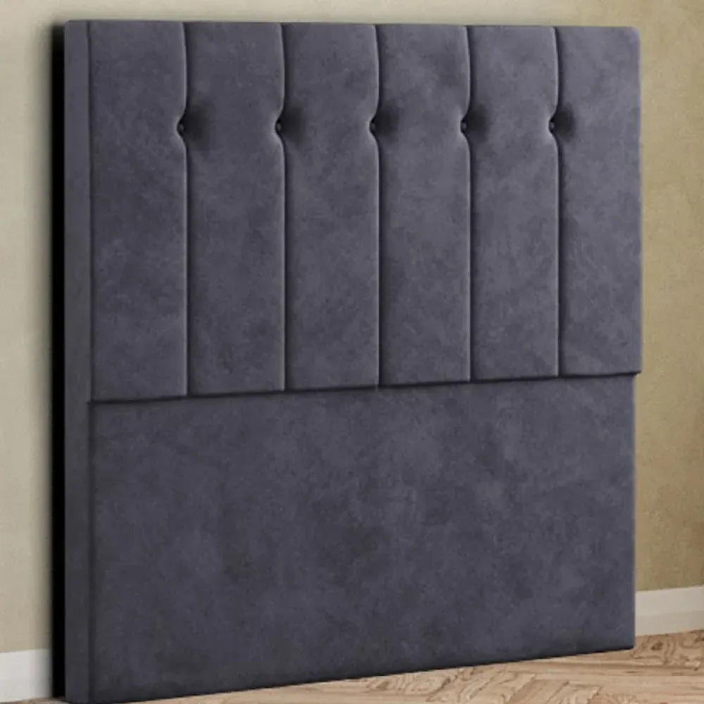 Highland Double Floor Standing Headboard - Grey, Plush