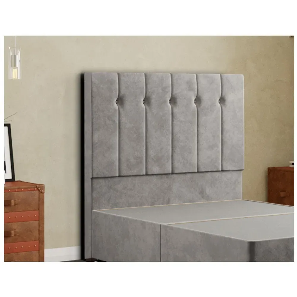 Highland Double Floor Standing Headboard - Silver, Plush