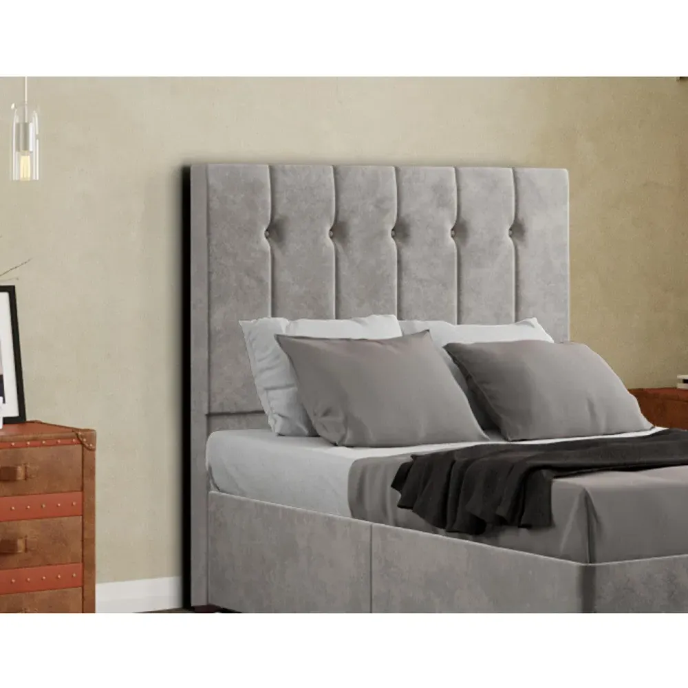 Highland Double Floor Standing Headboard - Silver, Plush