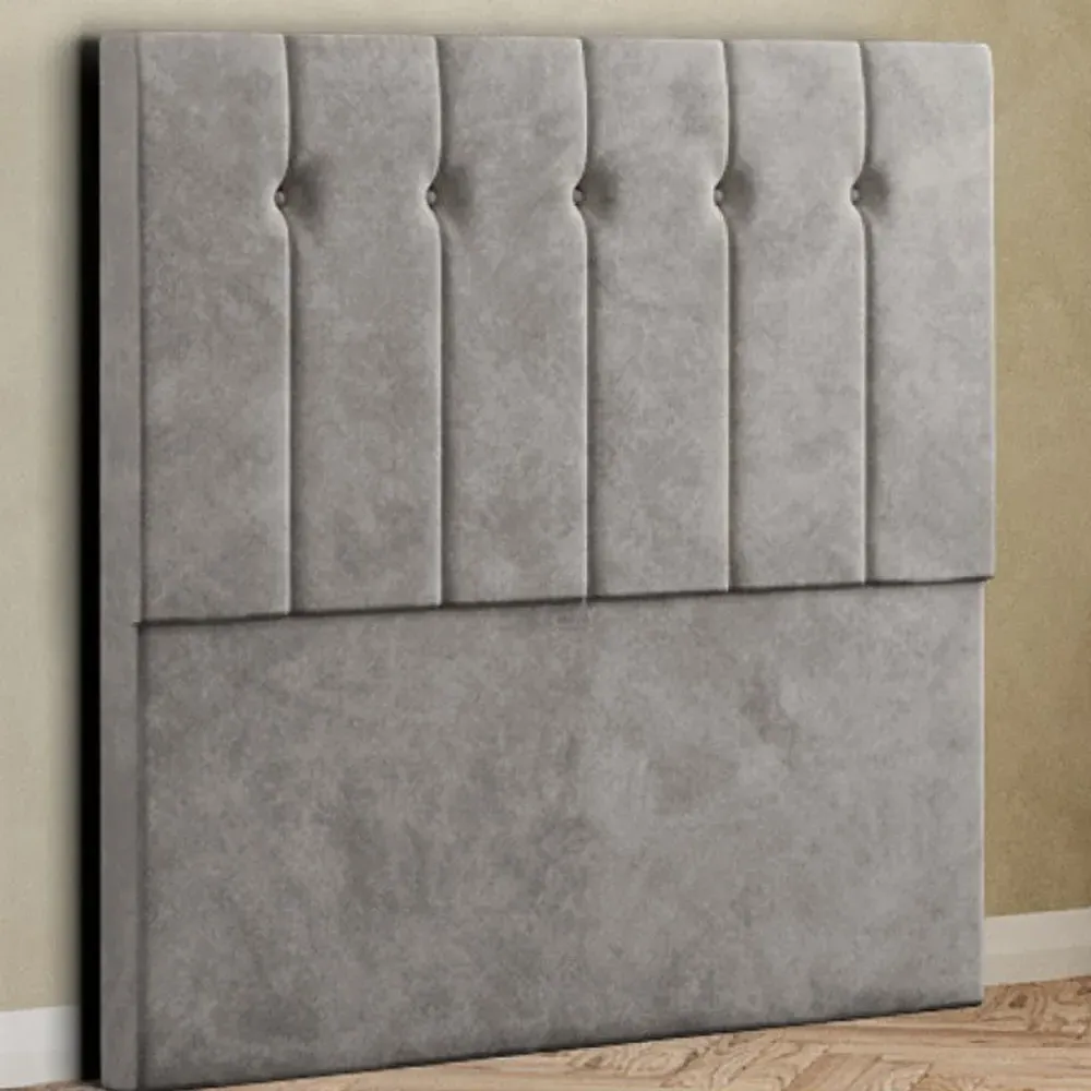 Highland Double Floor Standing Headboard - Silver, Plush