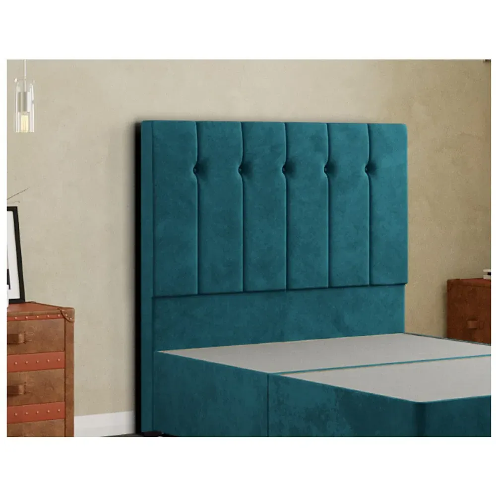 Highland Single Floor Standing Headboard - Green, Plush
