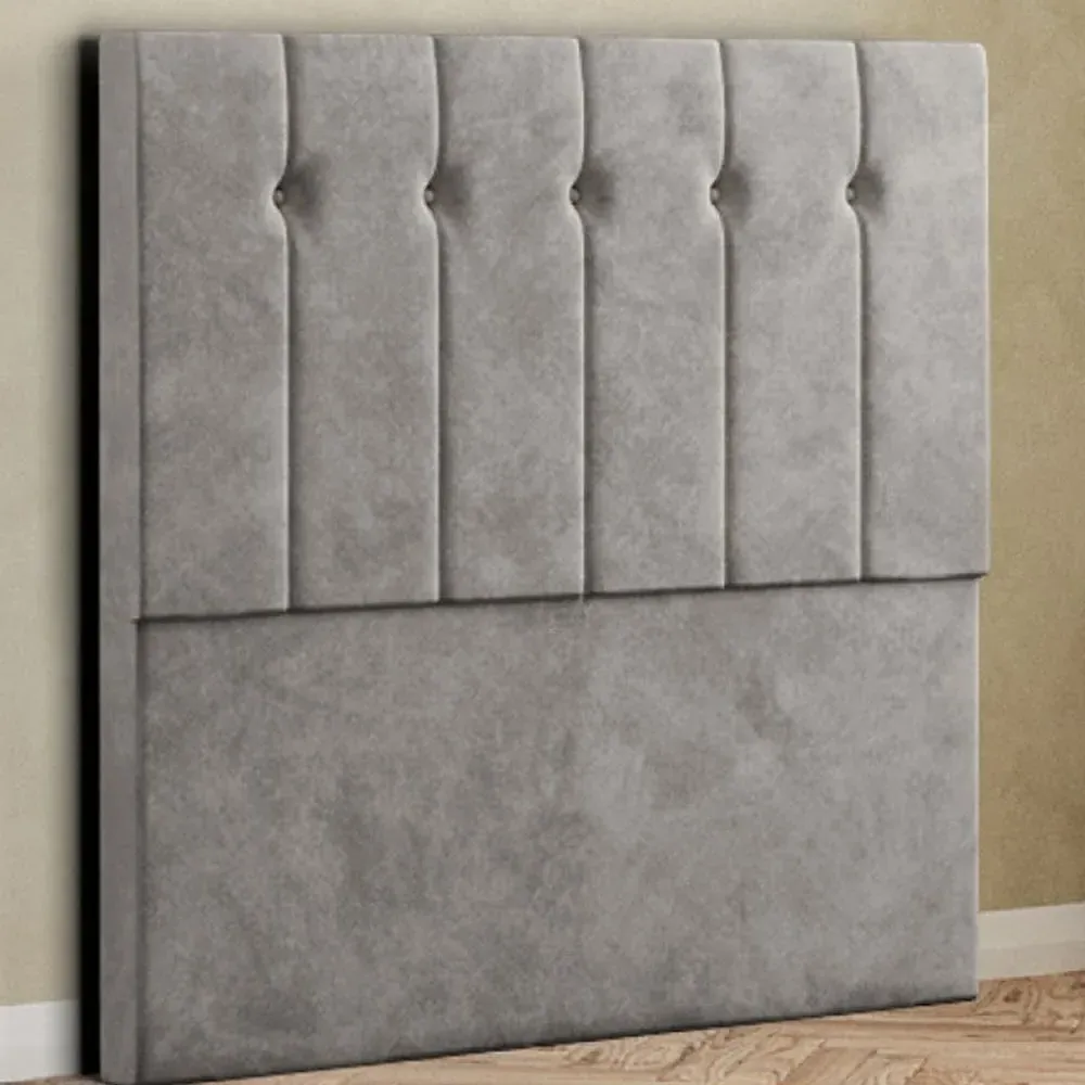 Highland Single Floor Standing Headboard - Silver, Plush