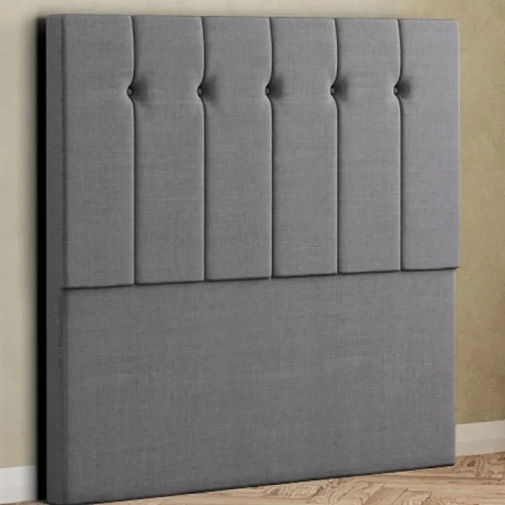 Highland Small Double Floor Standing Headboard - Grey, Linen image