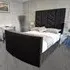 Alino King Size TV Bed Frame with Remote - Black, Velvet