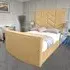 Alino Super King Size TV Bed Frame with Remote - Beige, Velvet