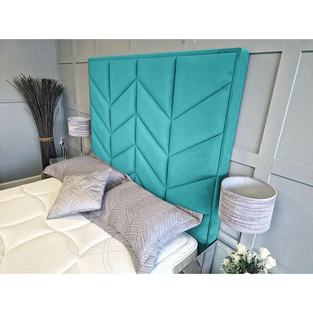 Alino Super King Size TV Bed Frame with Remote - Blue, Velvet