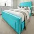 Arring Double Bed Frame with Headboard - Blue, Velvet