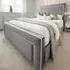Arring Double Bed Frame with Headboard - Silver, Velvet