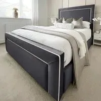 Arring King Size Bed Frame - Grey, Velvet