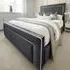 Arring King Size Bed Frame - Grey, Velvet