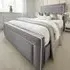 Arring King Size Bed Frame - Silver, Velvet