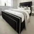 Arring King Size Bed Frame with Headboard - Black, Velvet