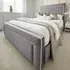 Arring Super King Size Bed Frame - Silver, Velvet