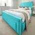 Arring Super King Size Bed Frame with Headboard - Teal, Velvet