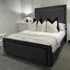 Bianca King Size Bed Frame with Headboard - Grey, Velvet