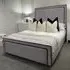 Bianca King Size Bed Frame with Headboard - Silver, Velvet