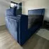 Bisham King Size TV Bed Frame - Blue, Velvet