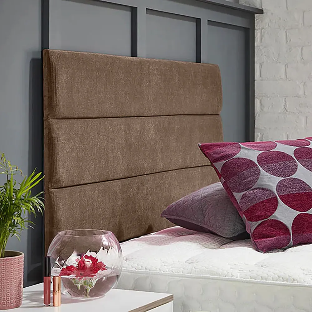 Bliss Double Strutted Headboard - Brown, Naples Fabric