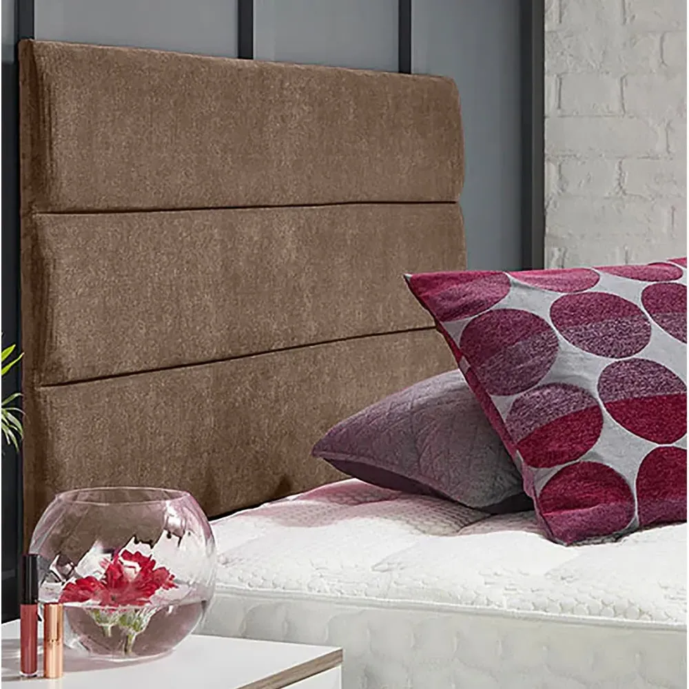Bliss Double Strutted Headboard - Brown, Naples Fabric