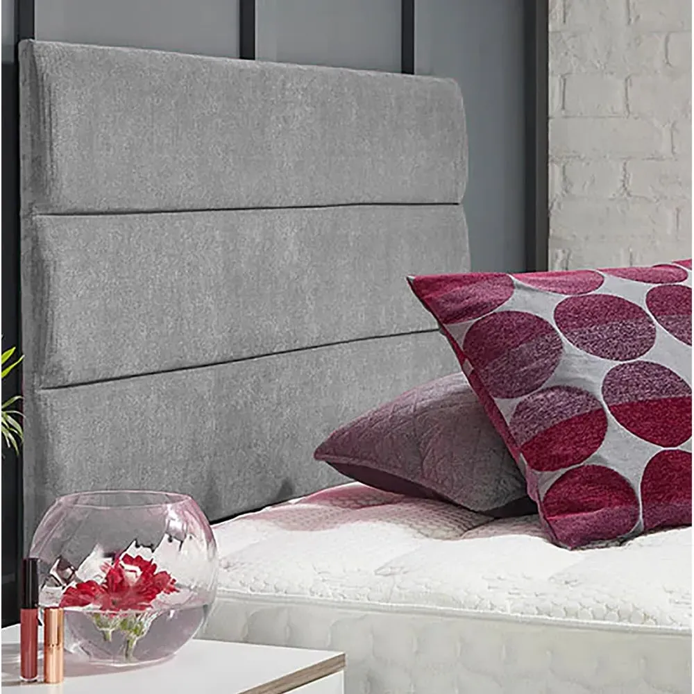 Bliss Double Strutted Headboard - Silver, Naples Fabric