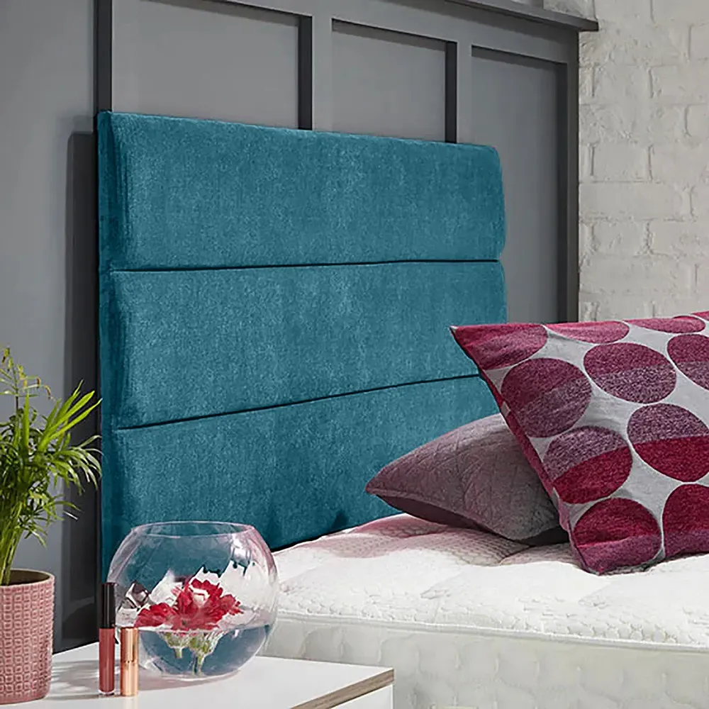 Bliss Double Strutted Headboard - Teal, Naples Fabric