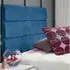 Bliss King Size Strutted Headboard - Blue, Naples Fabric