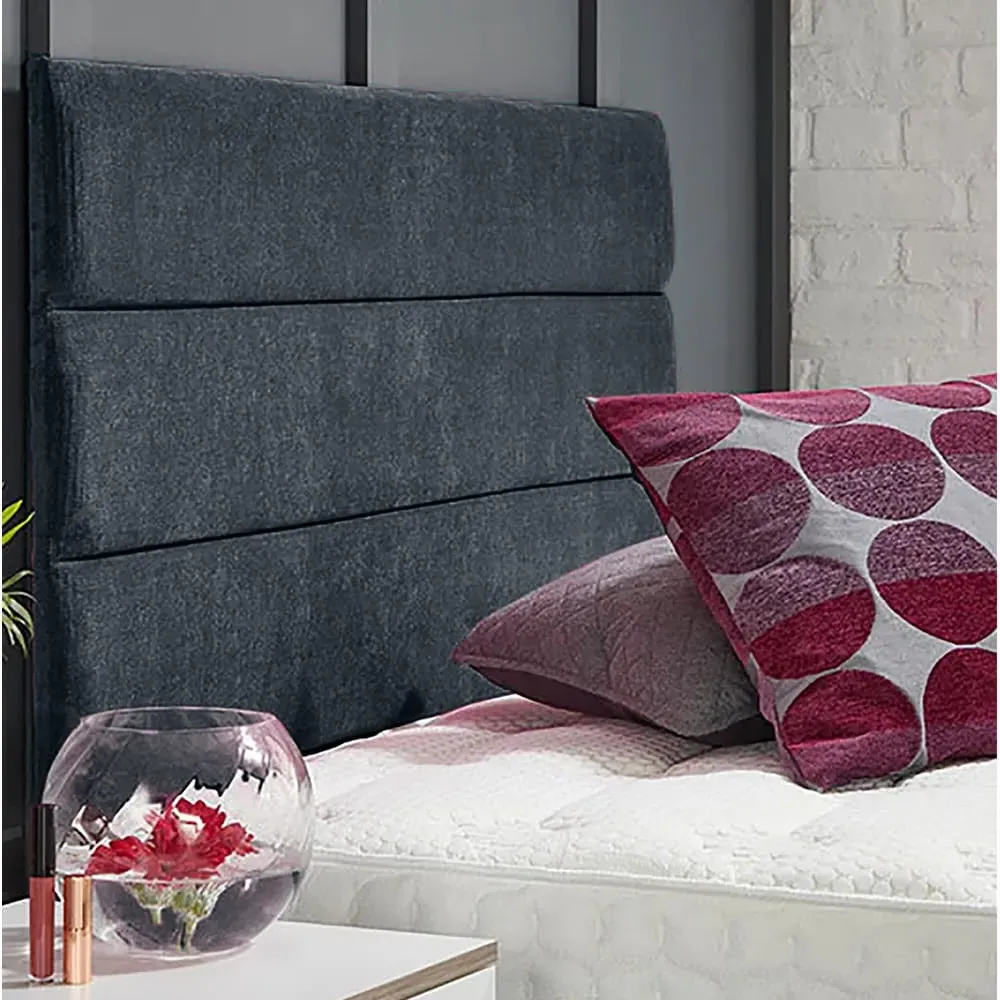 Bliss King Size Strutted Headboard - Charcoal, Naples Fabric