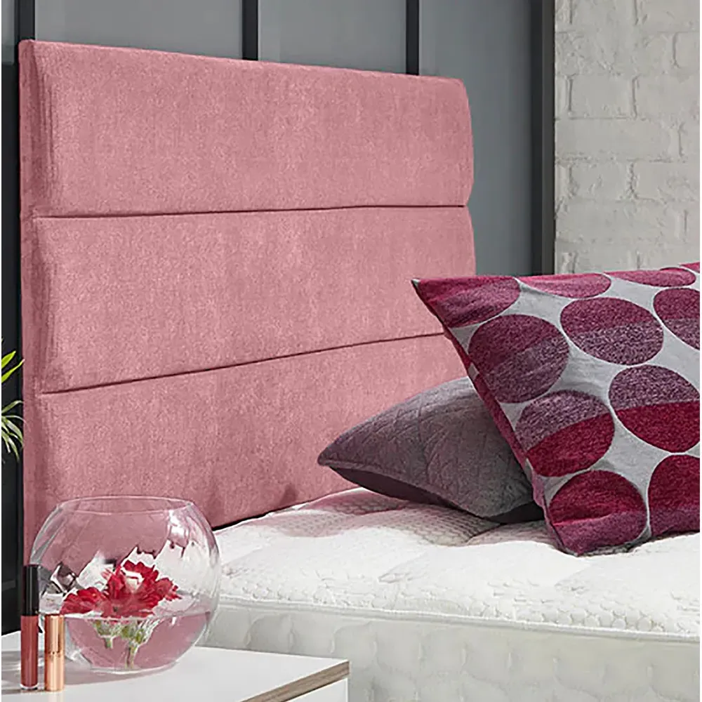 Bliss King Size Strutted Headboard - Pink, Naples Fabric