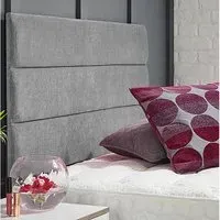 Bliss King Size Strutted Headboard - Silver, Naples Fabric